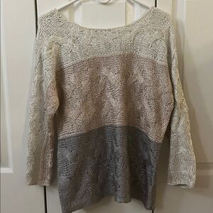 NIC+ZOE Women's Ombre Sweater - Cream, Tan, Gray